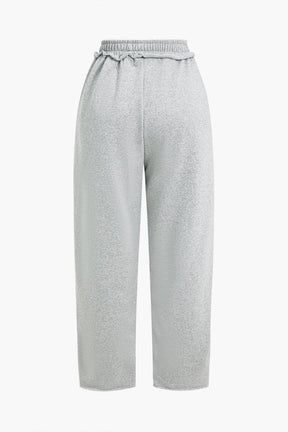 Pantalon décontracté taille élastique soleil