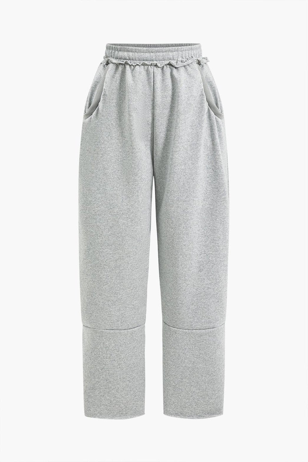 Pantalon gris confort coupe large brise