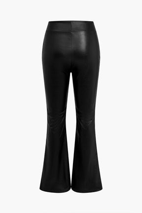 Pantalon simili cuir marron vue complète pluie