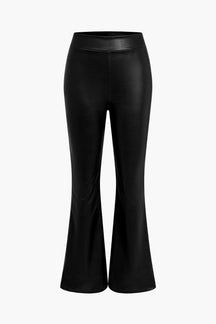 Pantalon simili cuir marron vue profil nuage