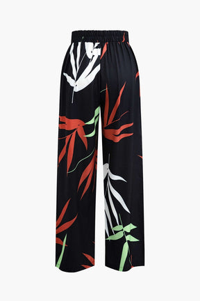 Pantalon Élégant Motif Bambou