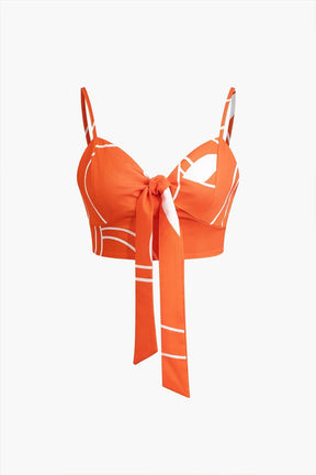 Pantalon Élégant Motif Bambou