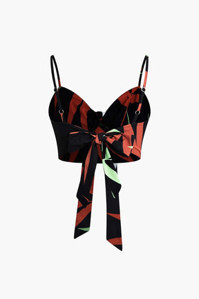 Pantalon Élégant Motif Bambou