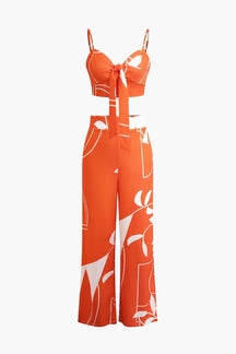 Pantalon Élégant Motif Bambou