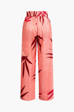 Pantalon Élégant Motif Bambou