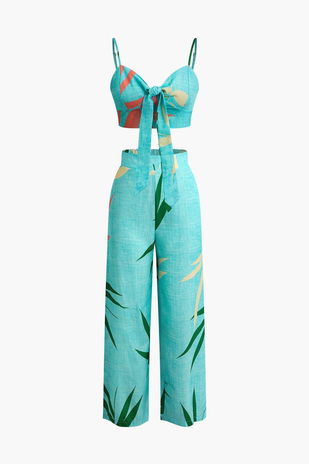 Pantalon Élégant Motif Bambou