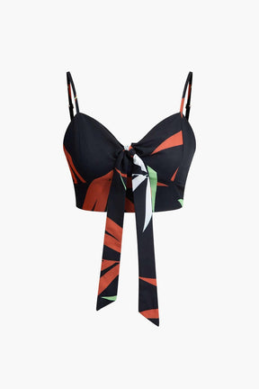 Pantalon Élégant Motif Bambou