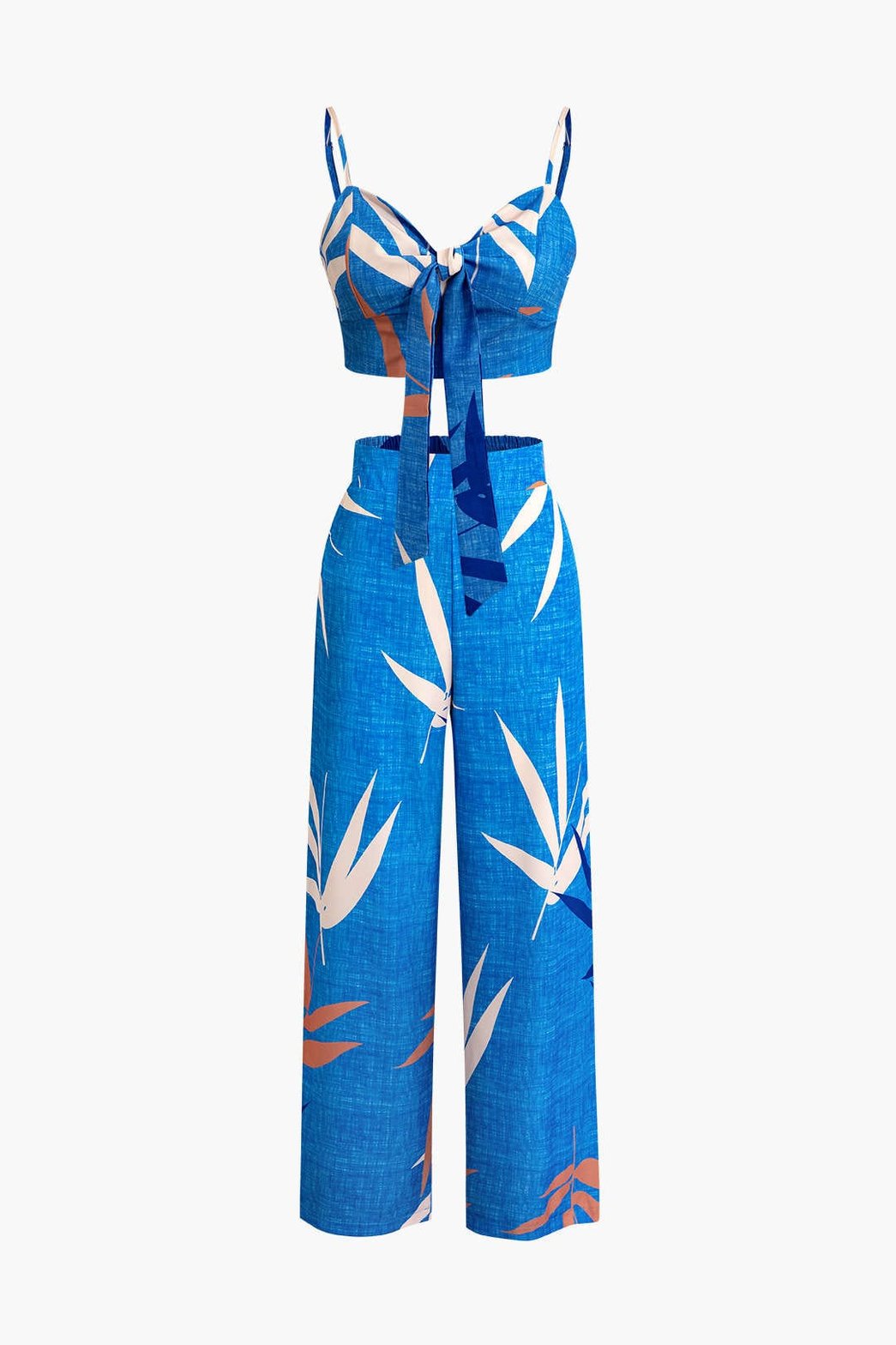 Pantalon Élégant Motif Bambou