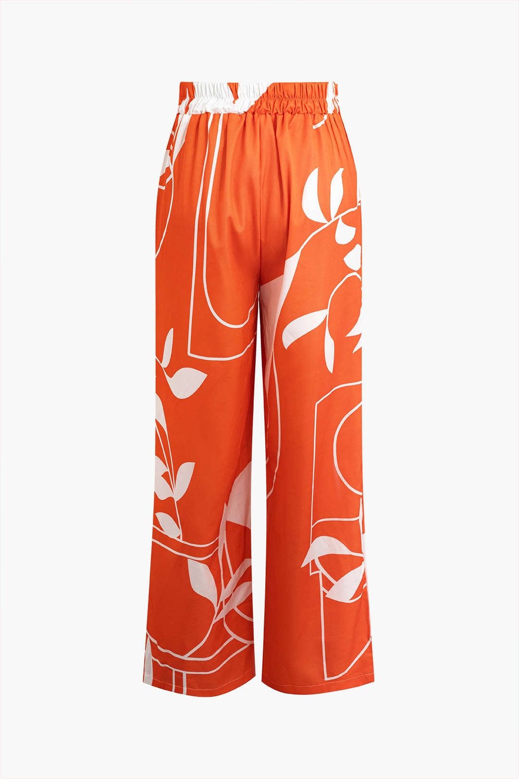 Pantalon Élégant Motif Bambou