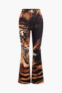 Pantalon motif tigre vue avant soleil