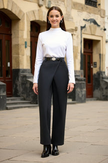 Pantalon asymétrique noir élégant harmonie