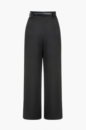Pantalon large asymétrique noir vue de côté zenith