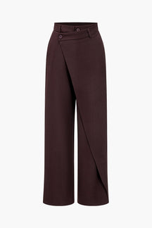 Pantalon asymétrique marron élégant soleil