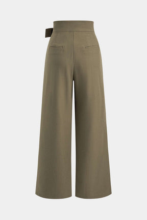 Pantalon plissé coupe ample détail ceinture - douceur