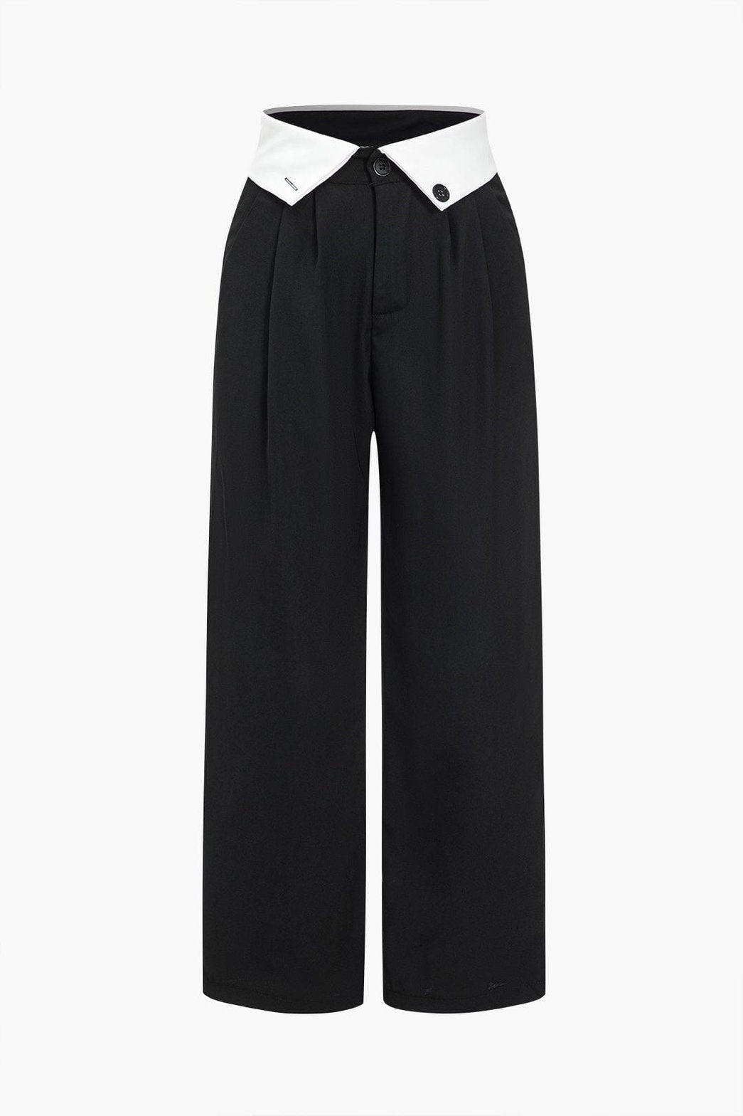 Pantalon noir col blanc élégant harmonie