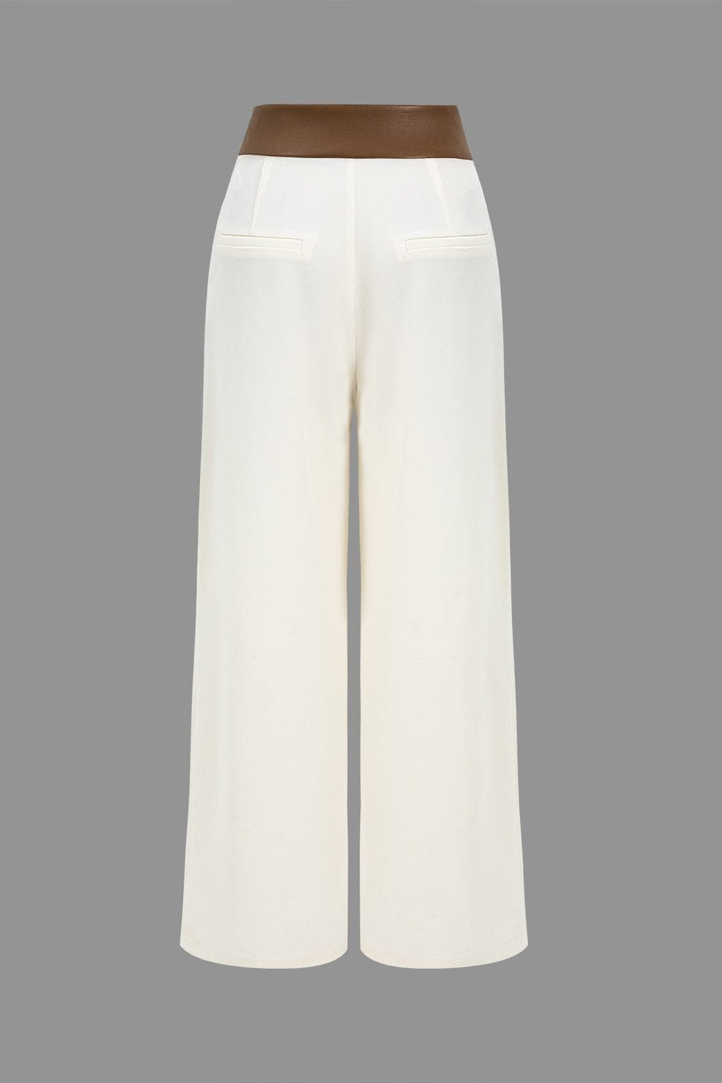 Pantalon large taille haute bimatière cristal