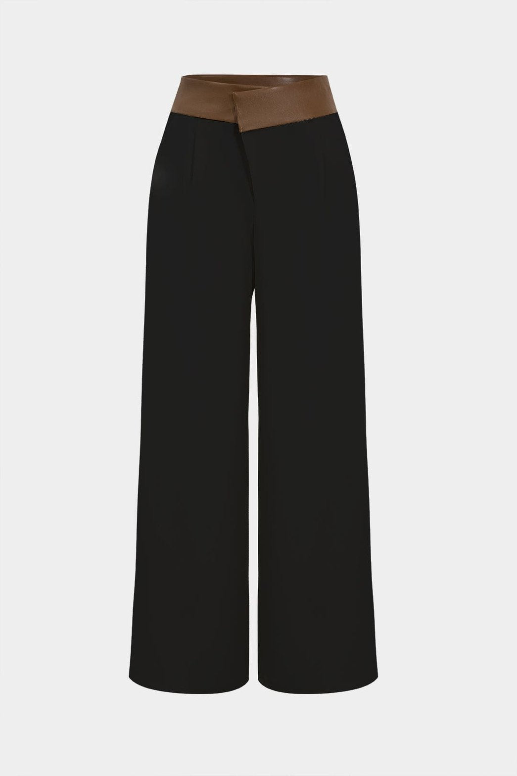 Pantalon large ceinture contrastée saphir