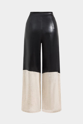Pantalon large bimatière chic