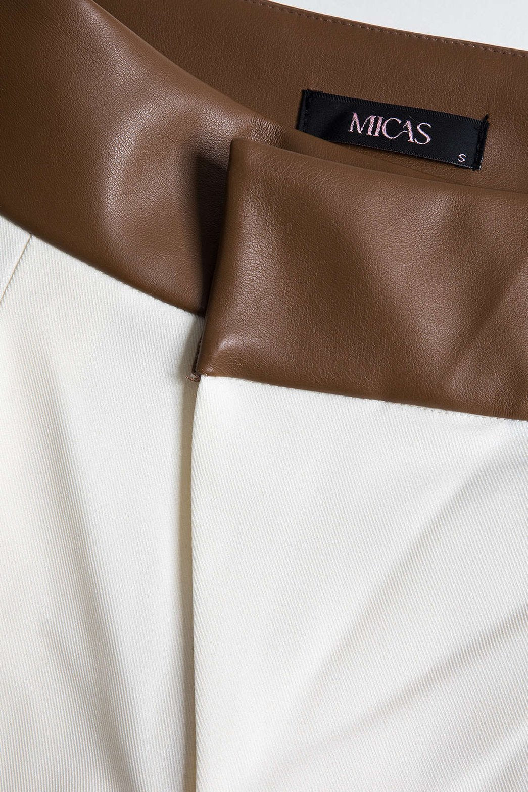 Pantalon palazzo bicolore élégant perle