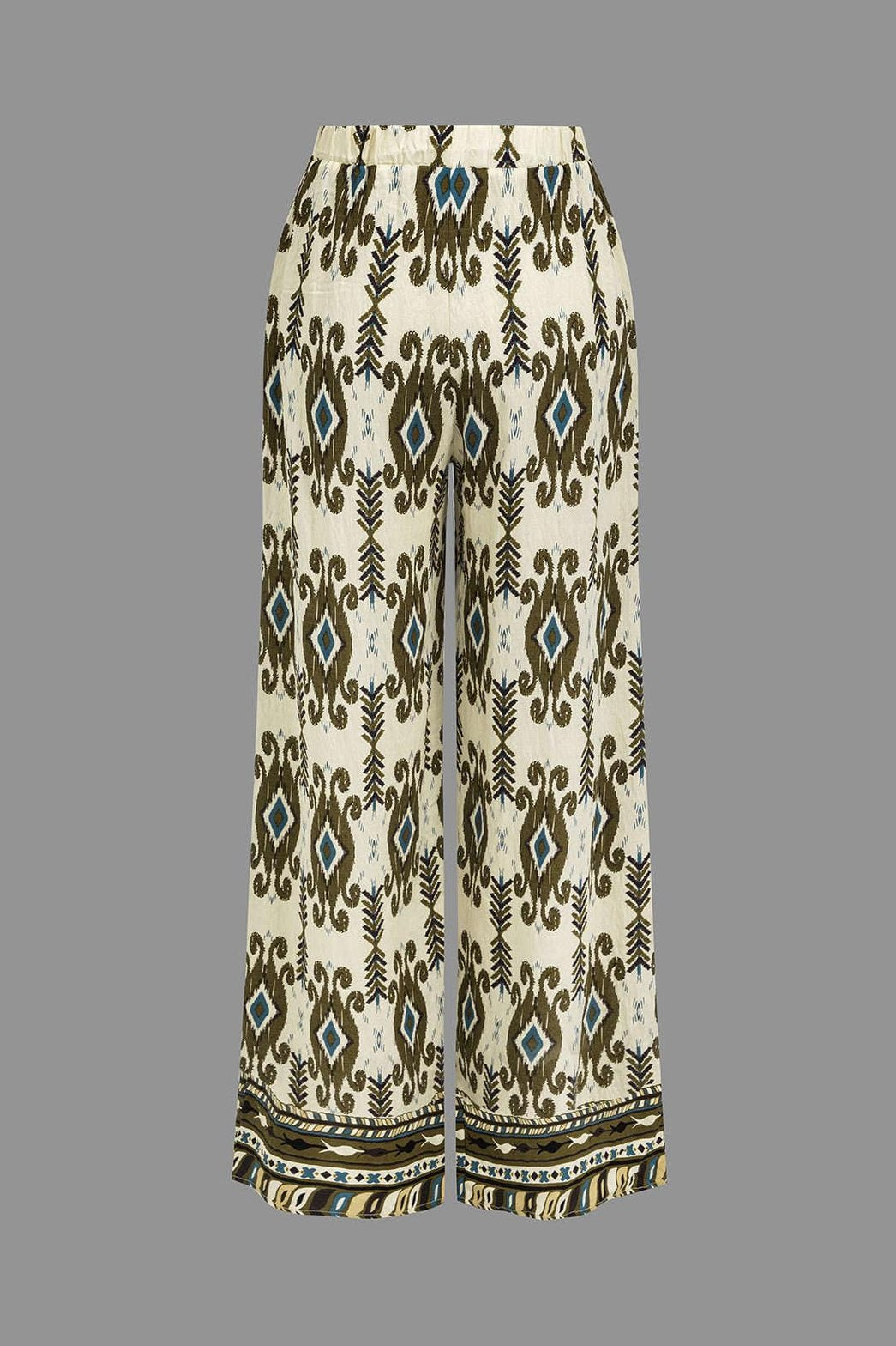 Pantalon large motif tribal écru liberté