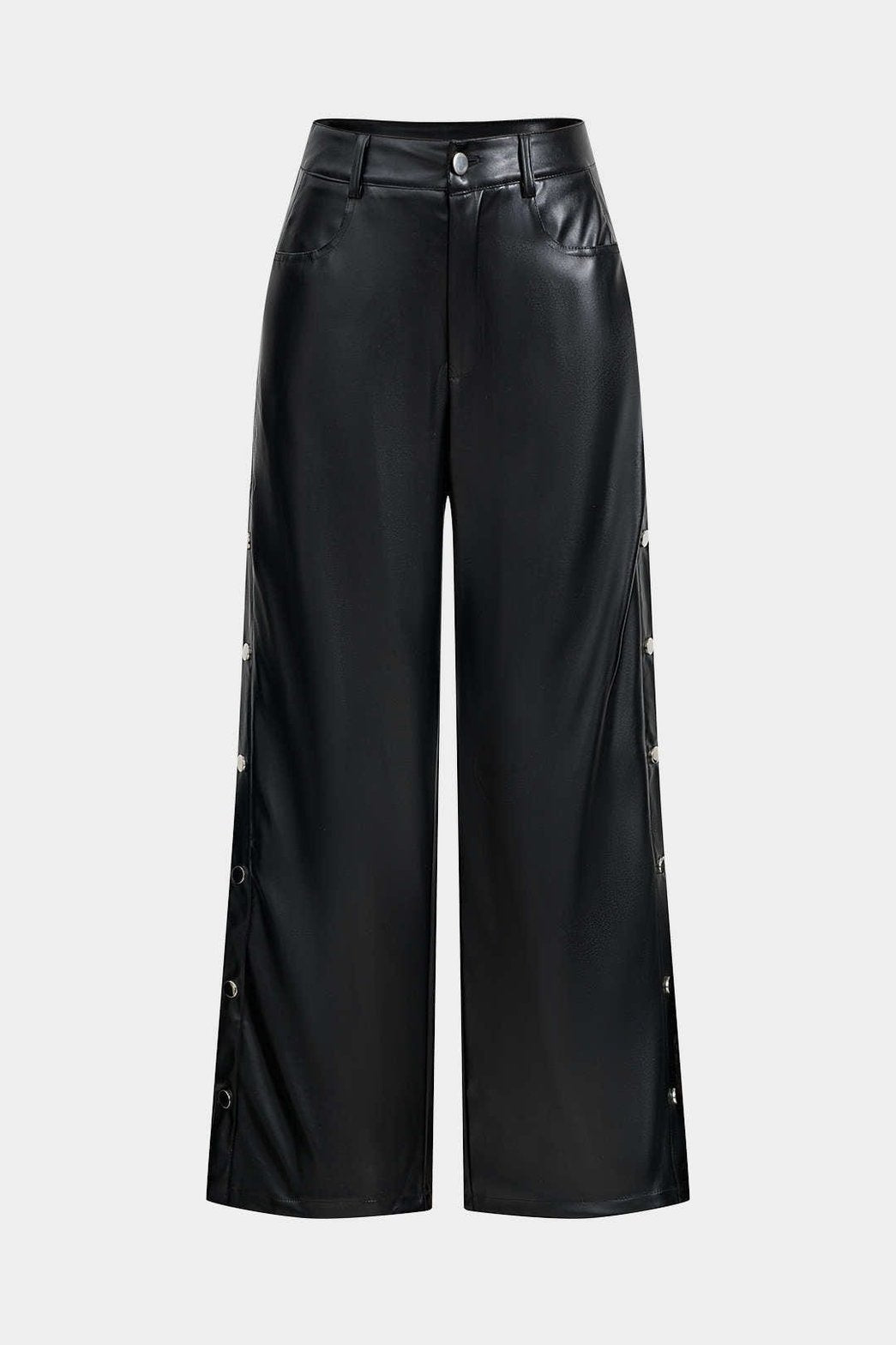 Pantalon large à boutons latéraux étoile