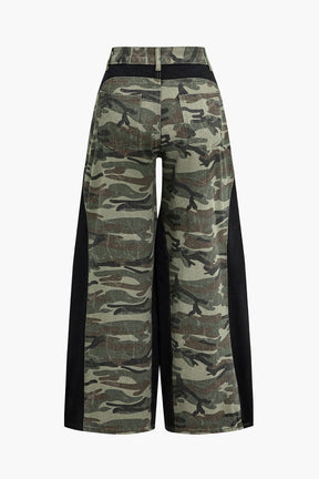 Pantalon camouflage large vue côté nuage