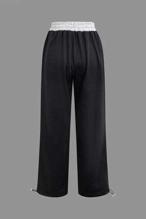 Pantalon casual avec ceinture élastique blanc nuage