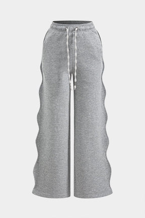 Pantalon large gris décontracté zen