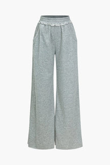 Pantalon large gris confortable soleil