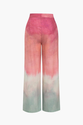 Pantalon ample dégradé multicolore cascade