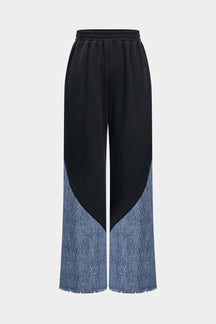 Pantalon denim patchwork vue avant soleil