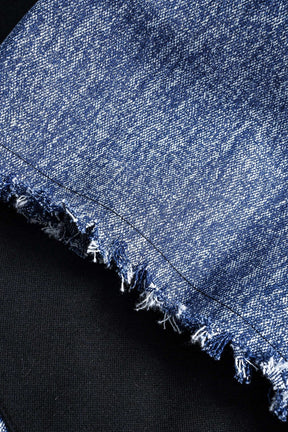 Pantalon denim patchwork détail nuage
