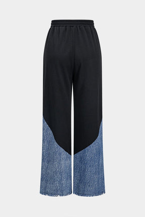 Pantalon denim patchwork vue côté lune