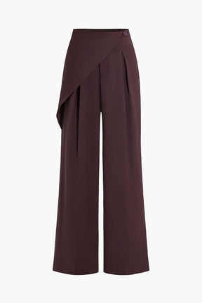 Pantalon large drapé détail taille - simplicité
