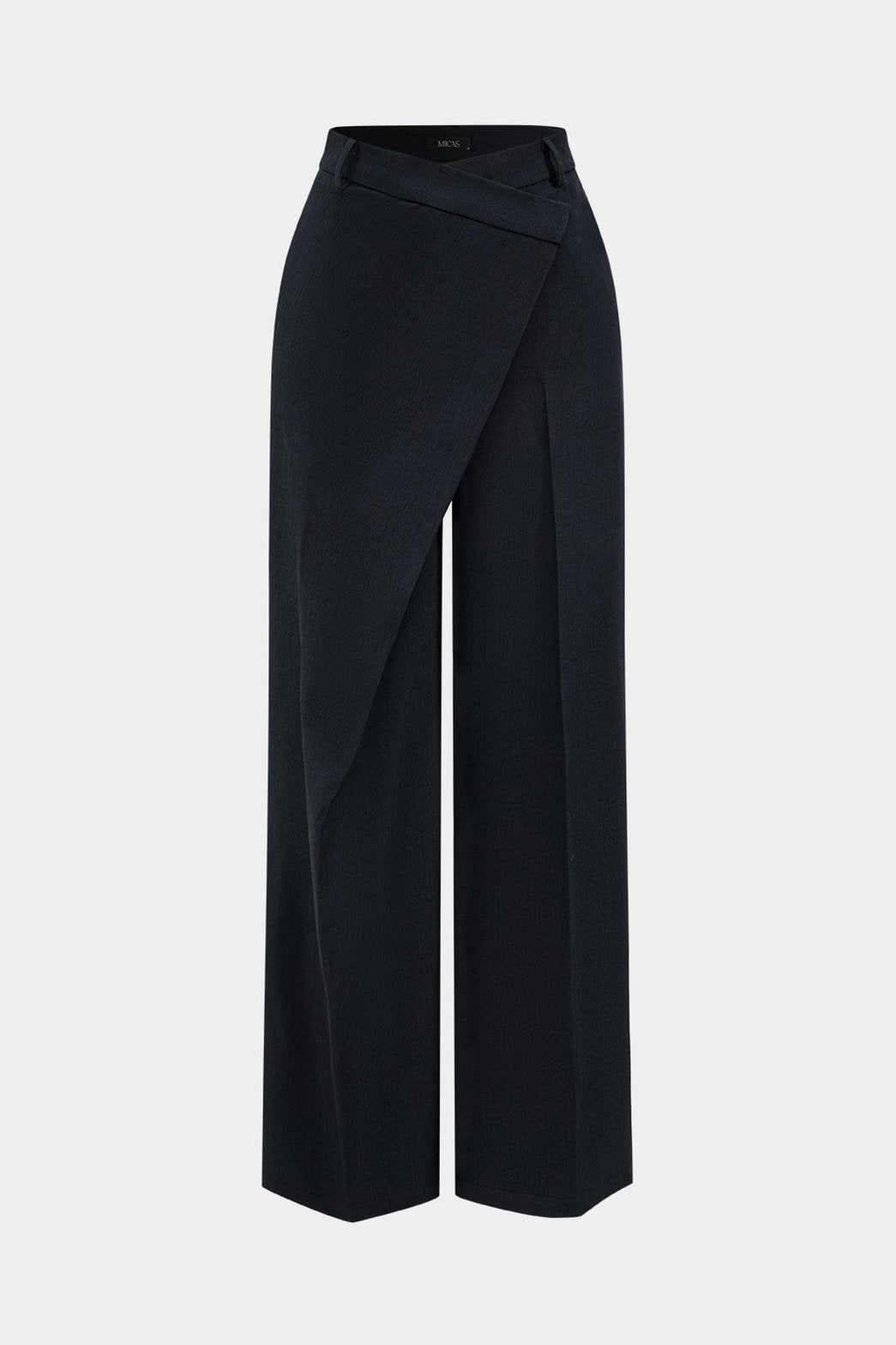 Pantalon large noir drapé chic soleil