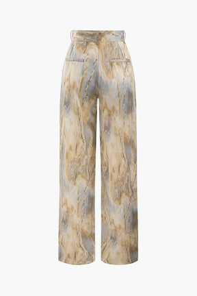 Pantalon Large Effet Marbre