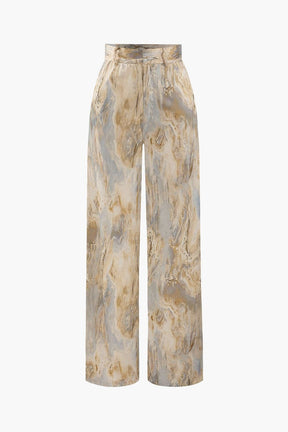 Pantalon fluide marbre lune