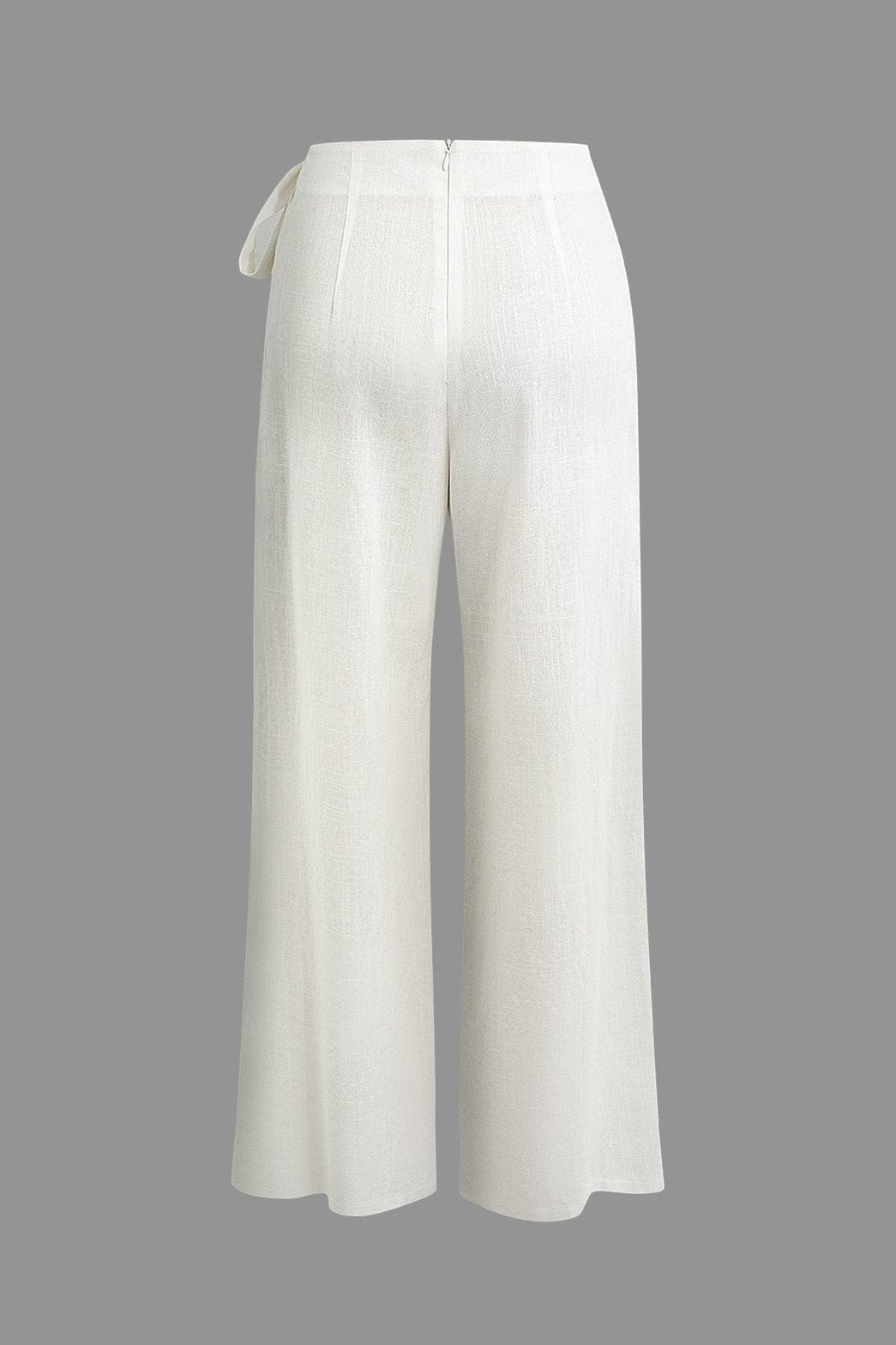 Pantalon en lin blanc coupe ample brise