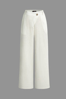 Pantalon ample en lin clair nuage