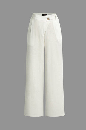 Pantalon ample en lin clair nuage