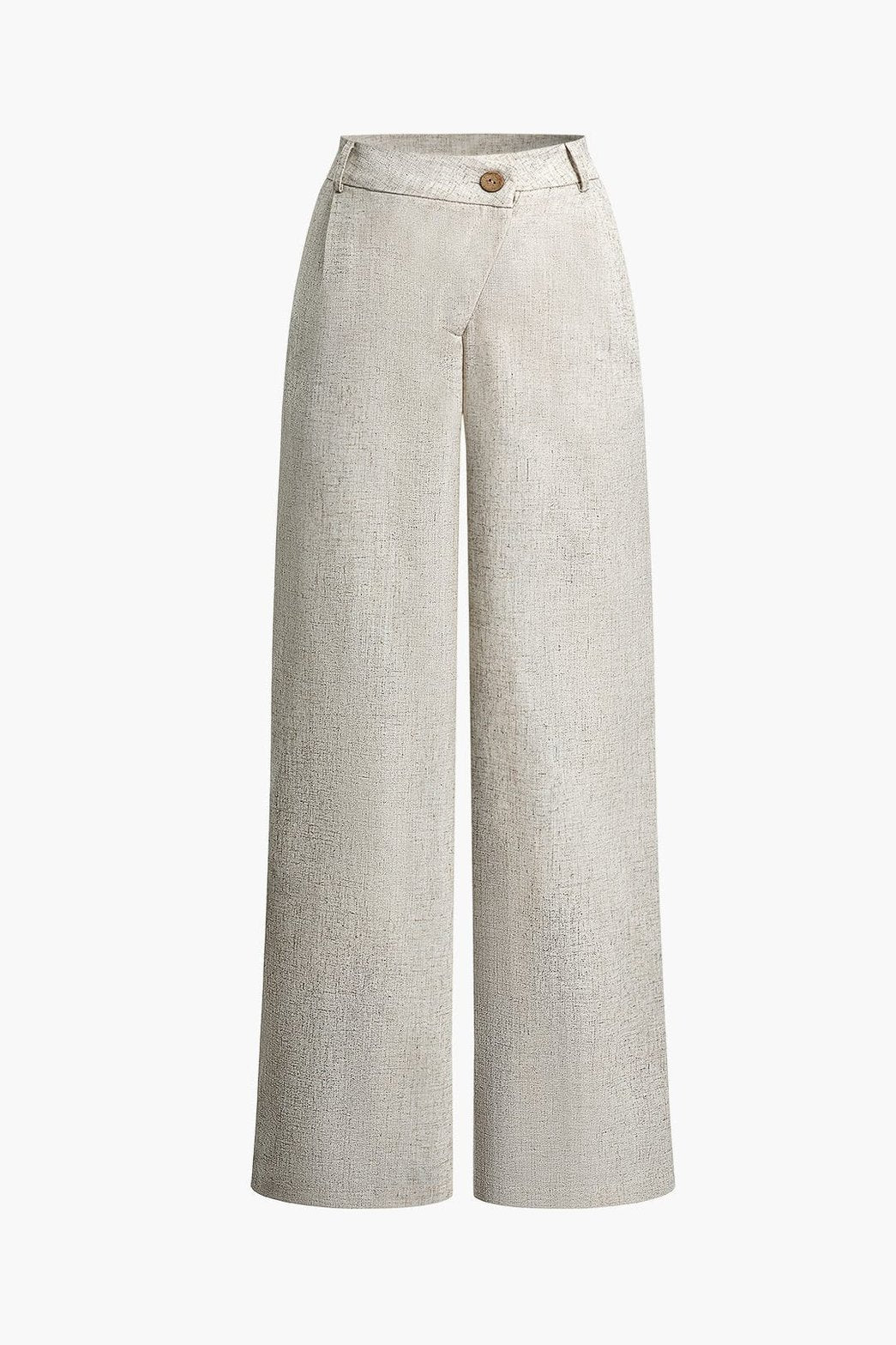 Pantalon large en lin beige soleil