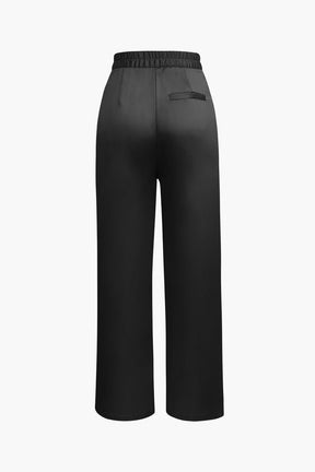 Pantalon satin jaune vue ensemble nuage