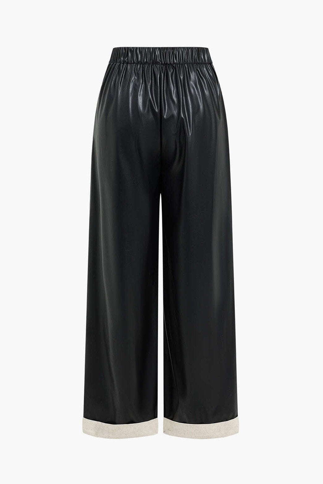 Pantalon similicuir noir coupe ample nuage
