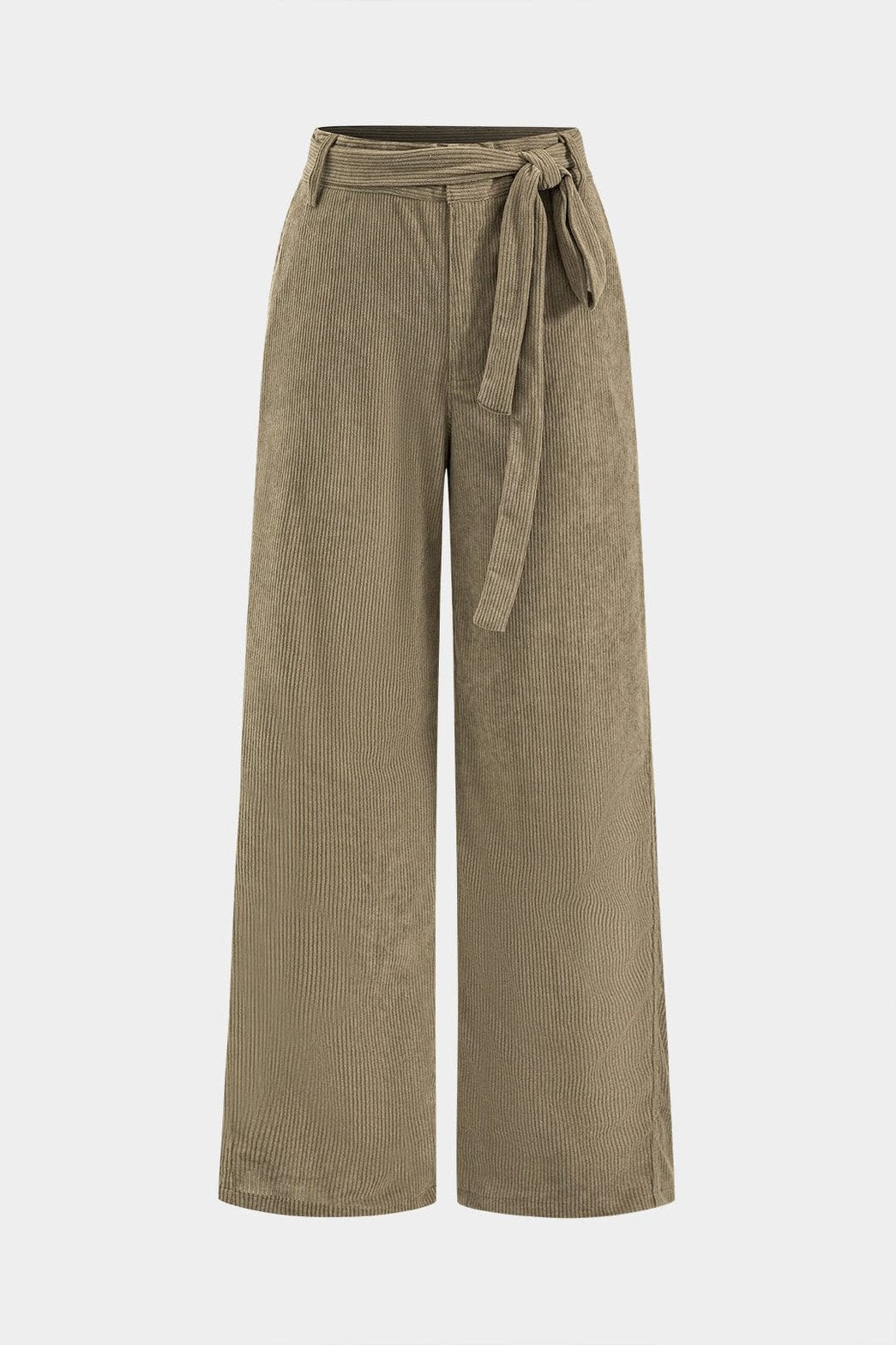 Pantalon large velours côtelé beige soleil