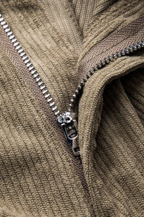 Pantalon large velours côtelé beige étoile