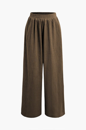 Pantalon large velours beige style