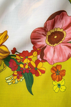 Pantalon large à imprimé fleurs printemps