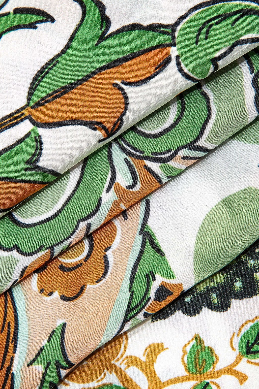 Pantalon large motif floral lune