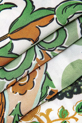 Pantalon large motif floral lune