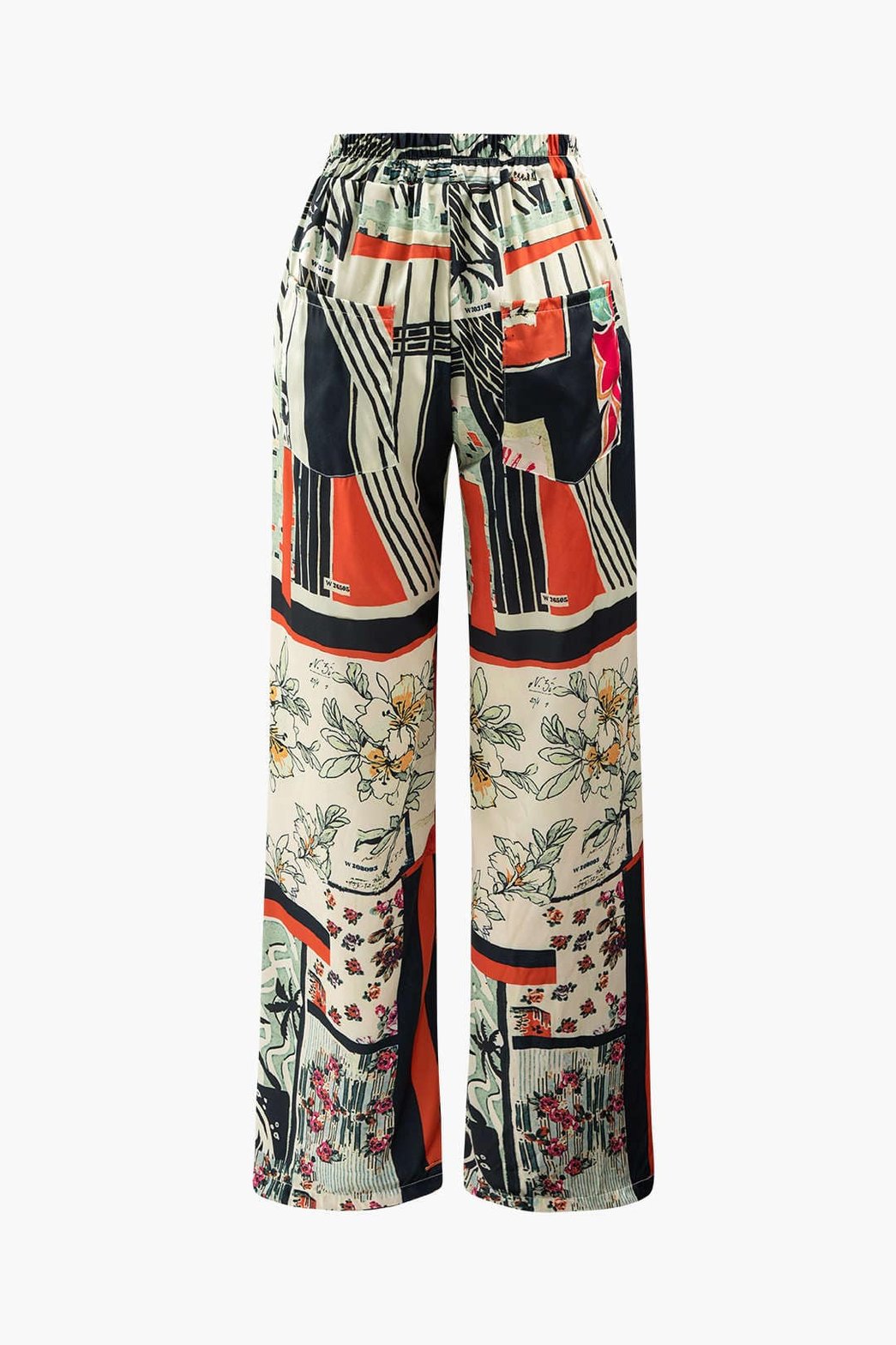 Vue de dos pantalon imprimé art vague